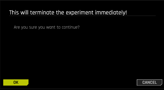 Abort confirmation dialog