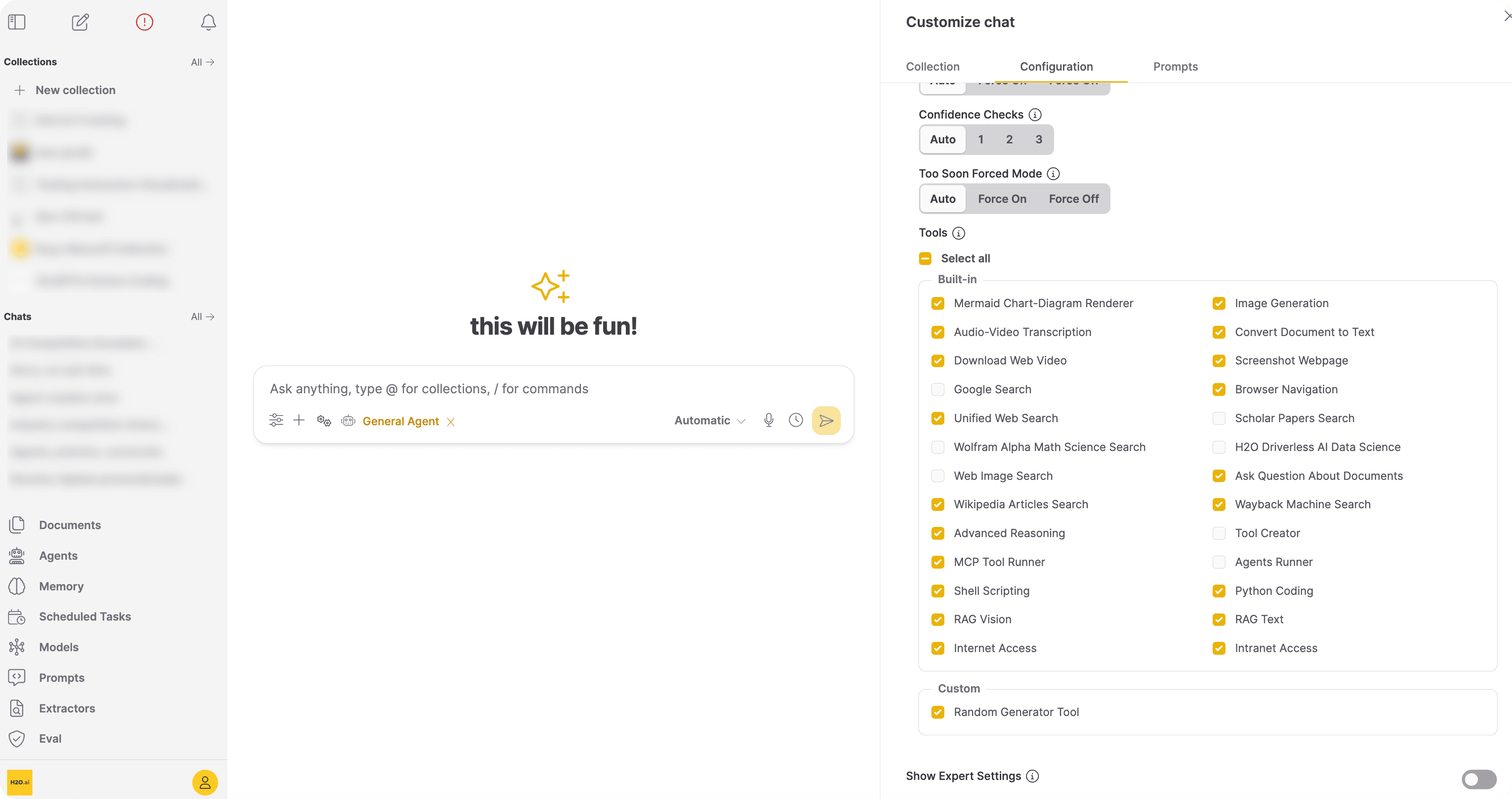 A tool shown in its enabled state in the Tools selector