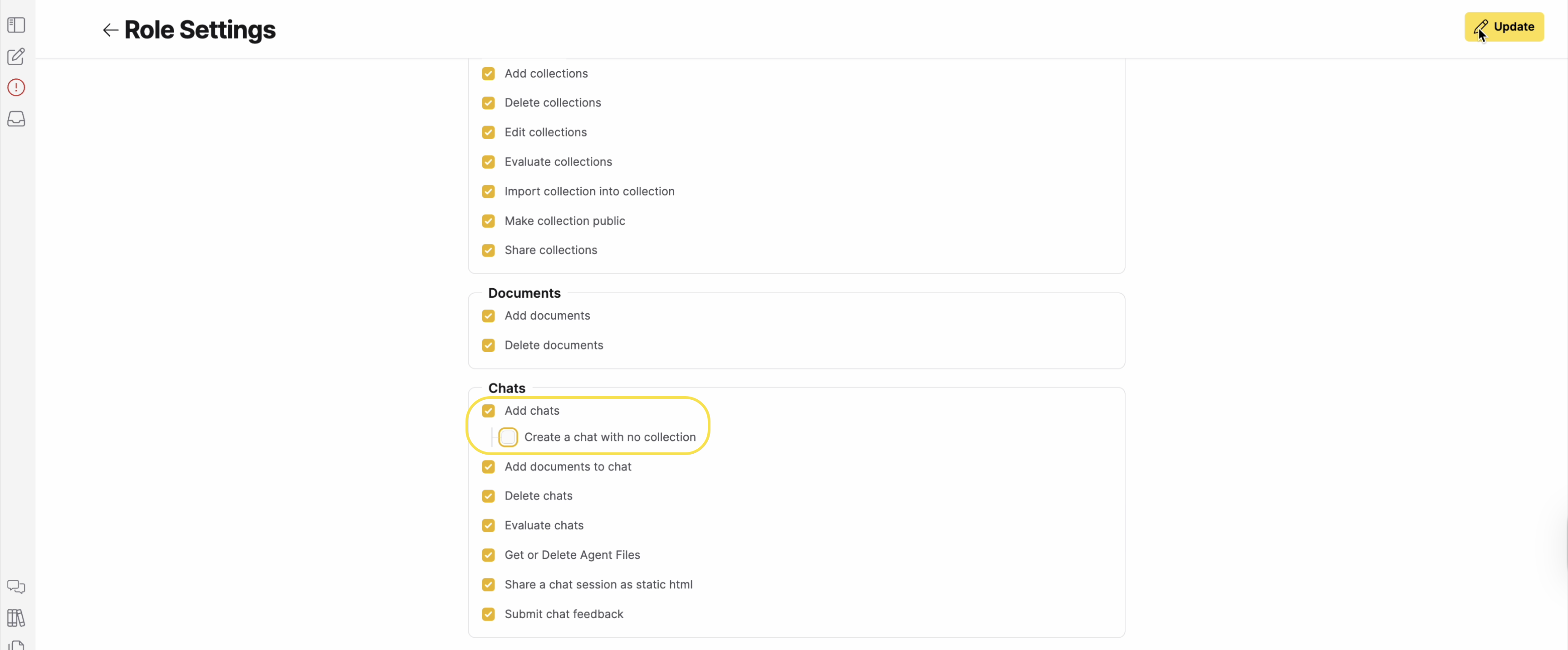Chat creation permissions