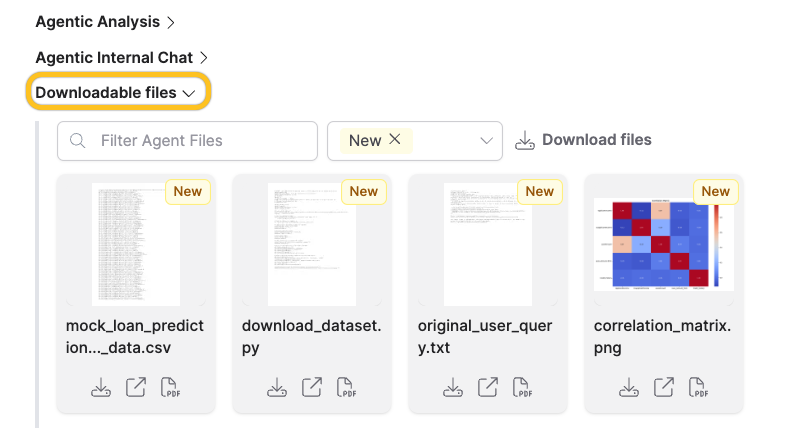 Download files dropdown