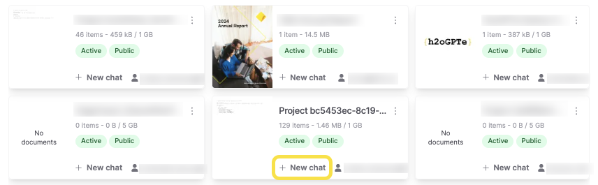 New chat from collection card