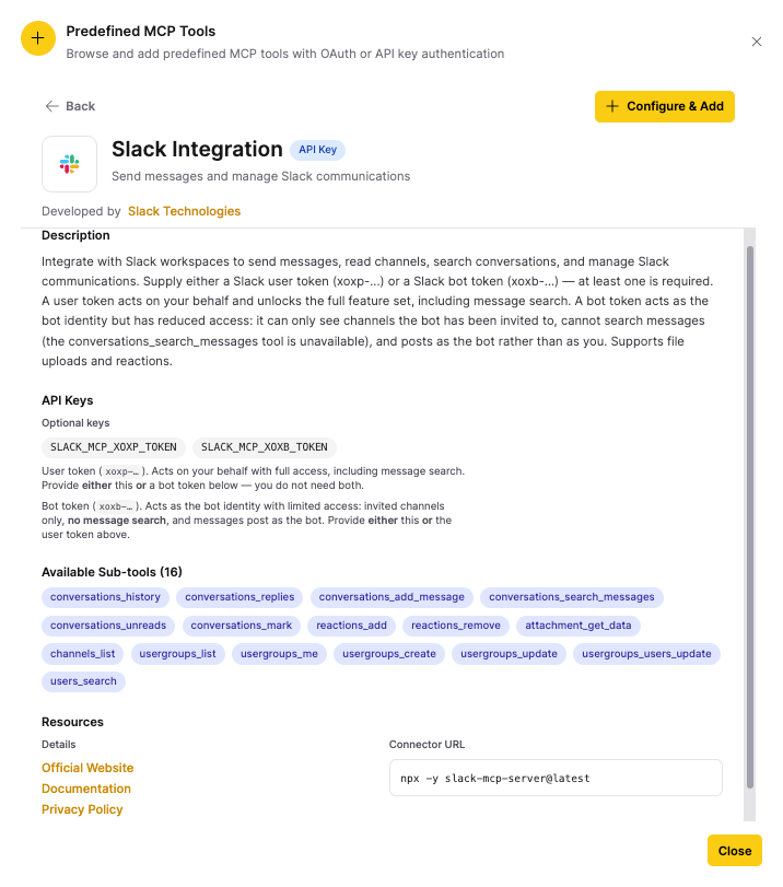 Tool description