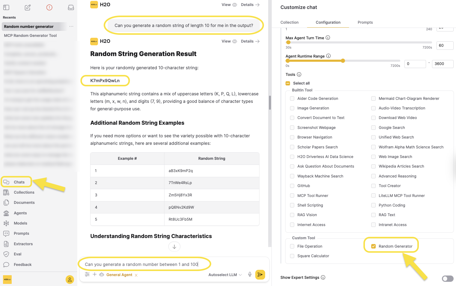 Tool execution results