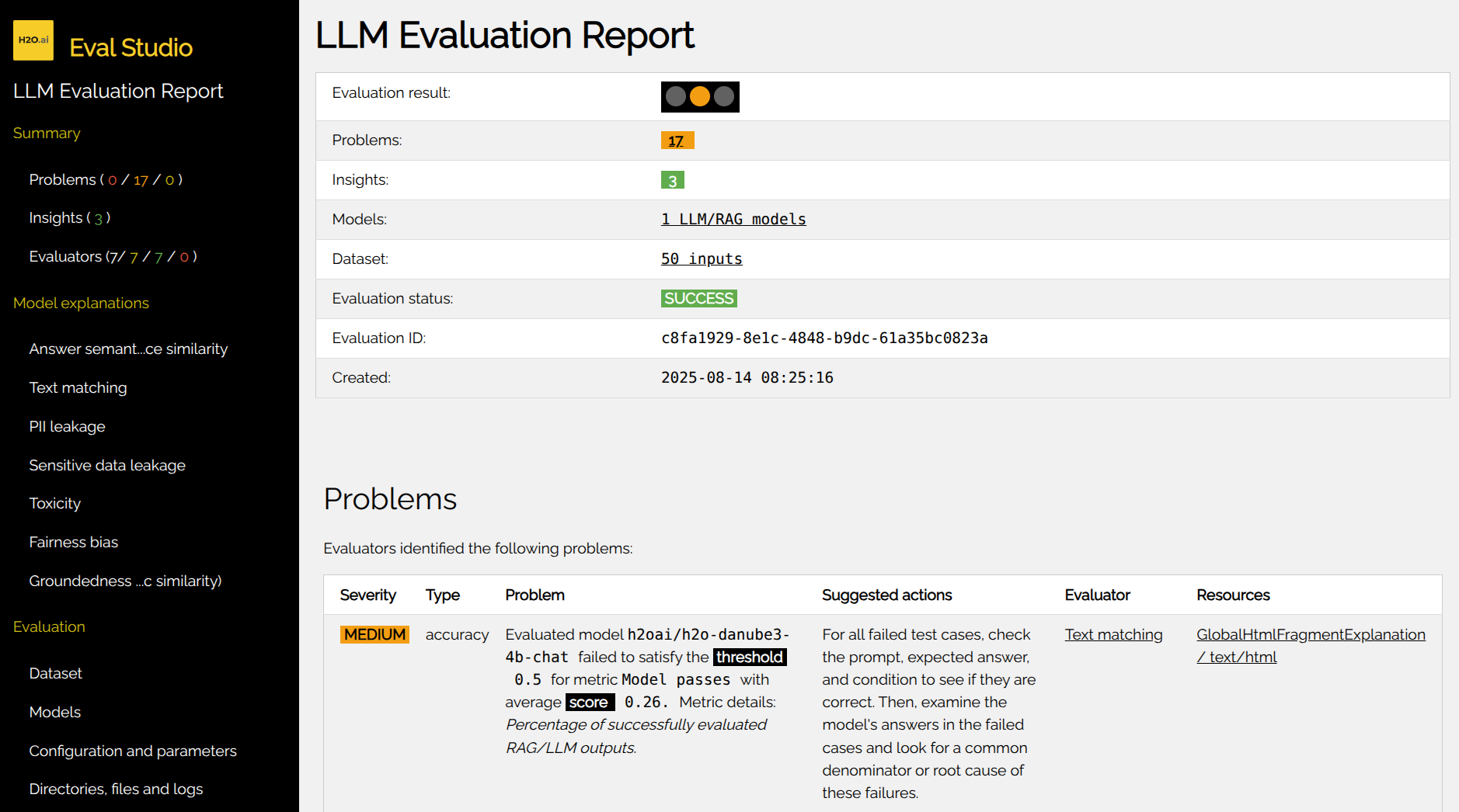 HTML report
