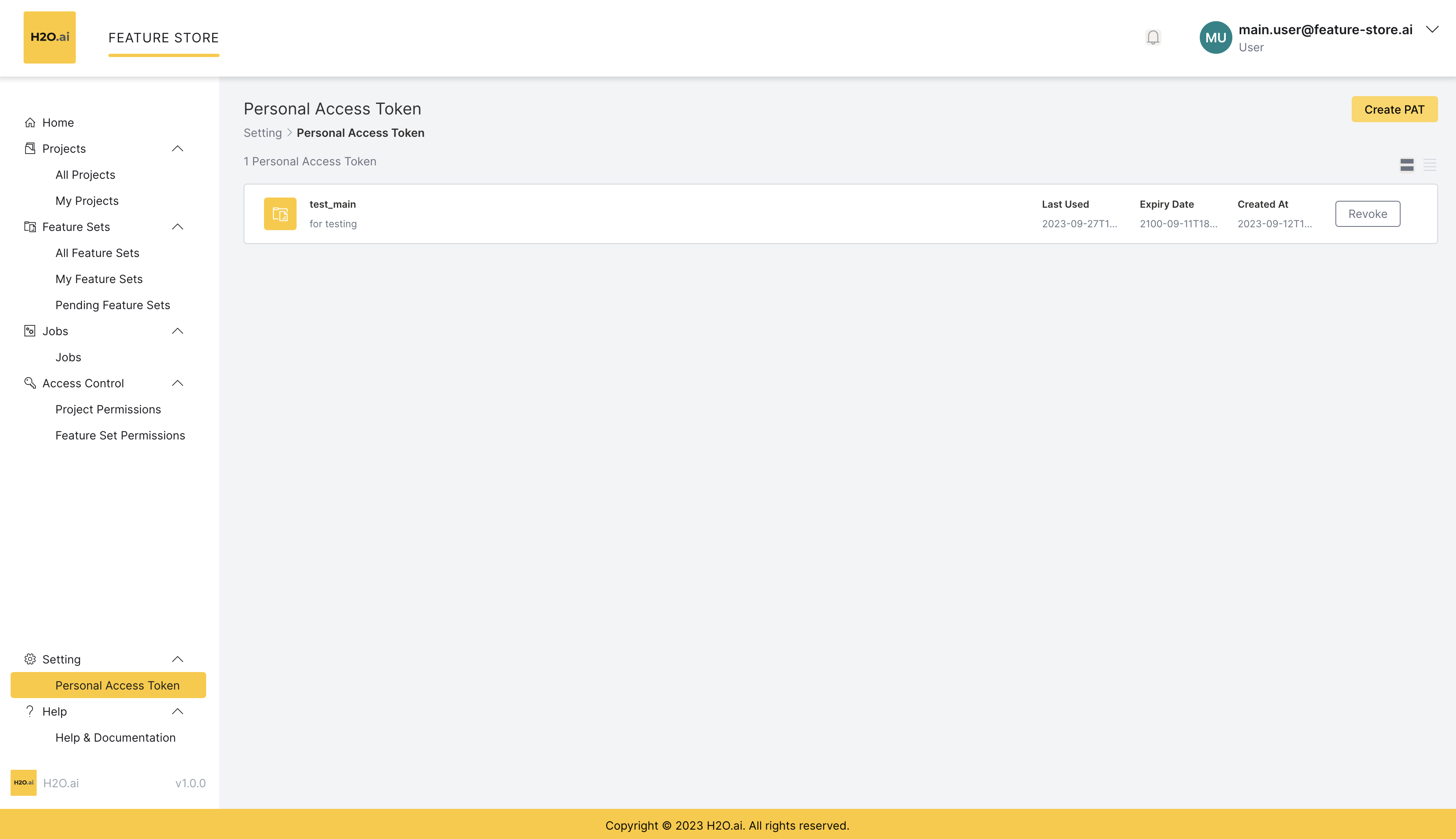 Generate Personal Access Token