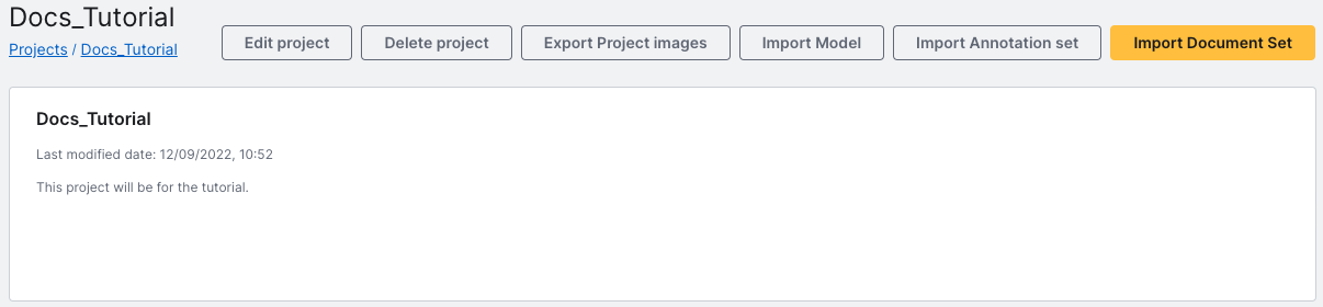 Upper Navigation Bar of project page and details of the project.