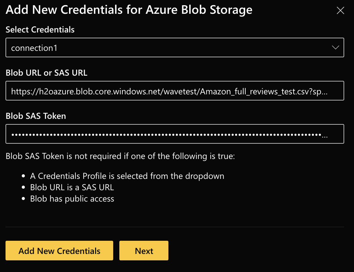 select-azure-credentials