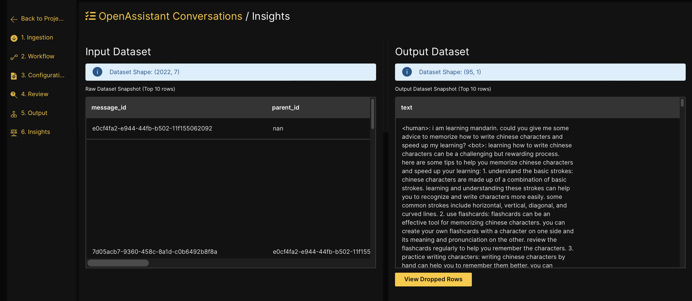 Insights tab