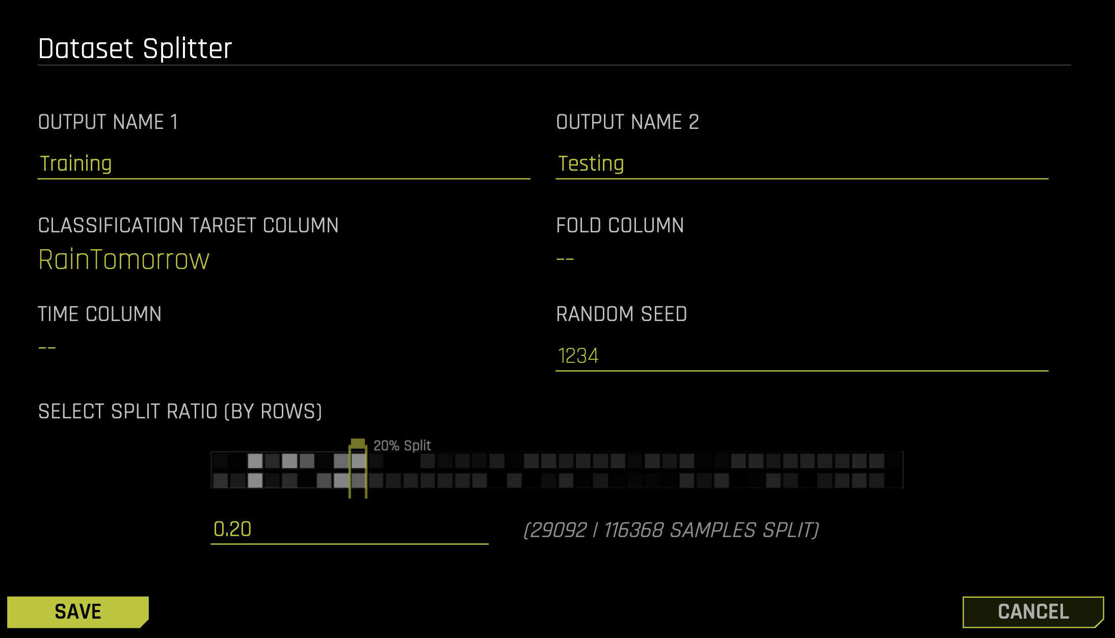 Split Dataset