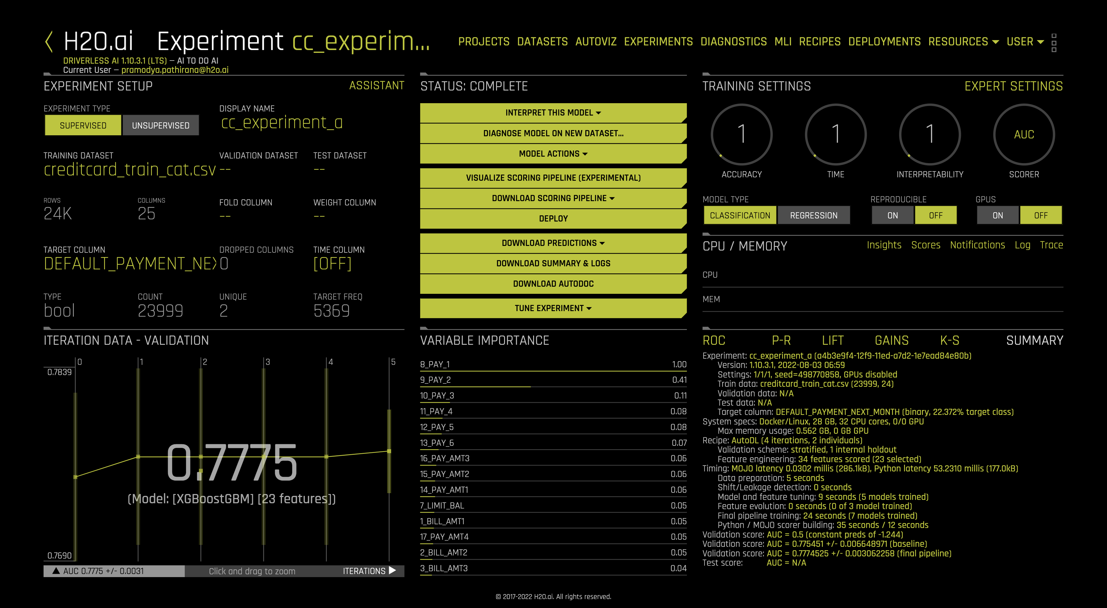 A/B Test deployment experiment A