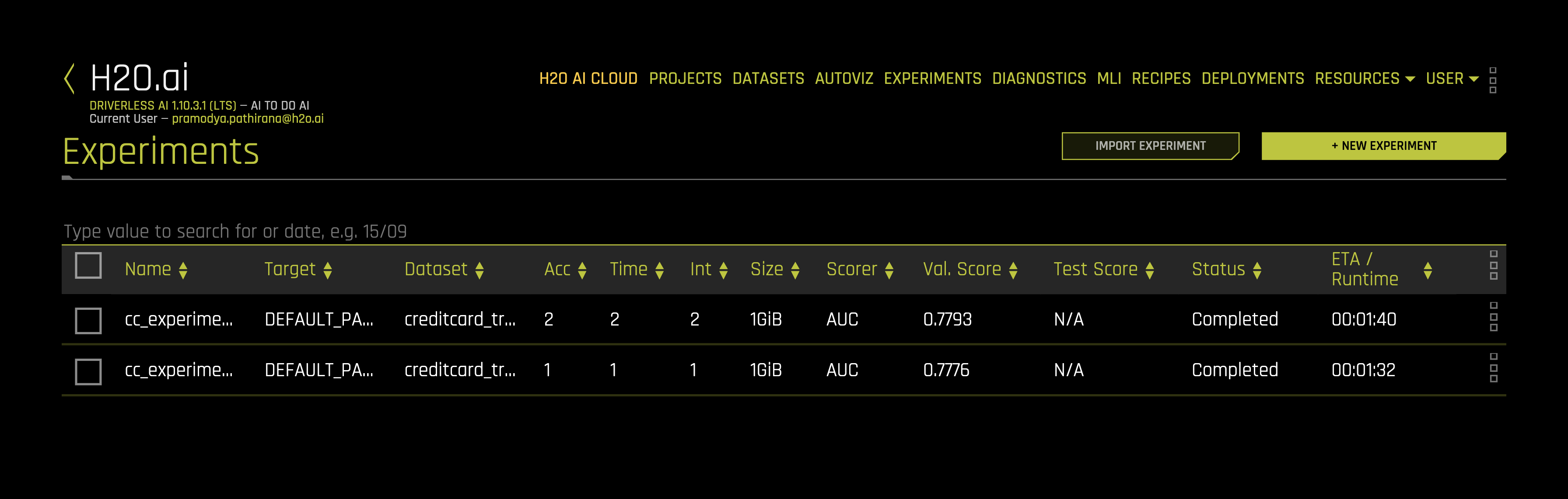 Champion/Challenger deployment experiments