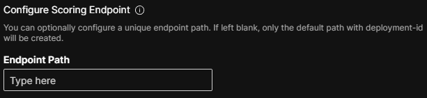 Configure scoring endpoint
