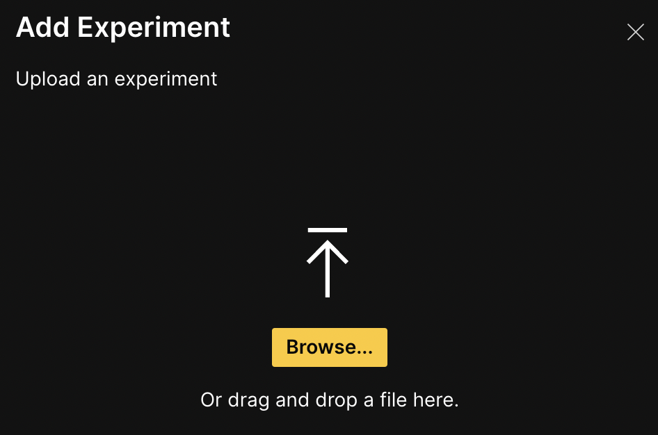 Upload experiment
