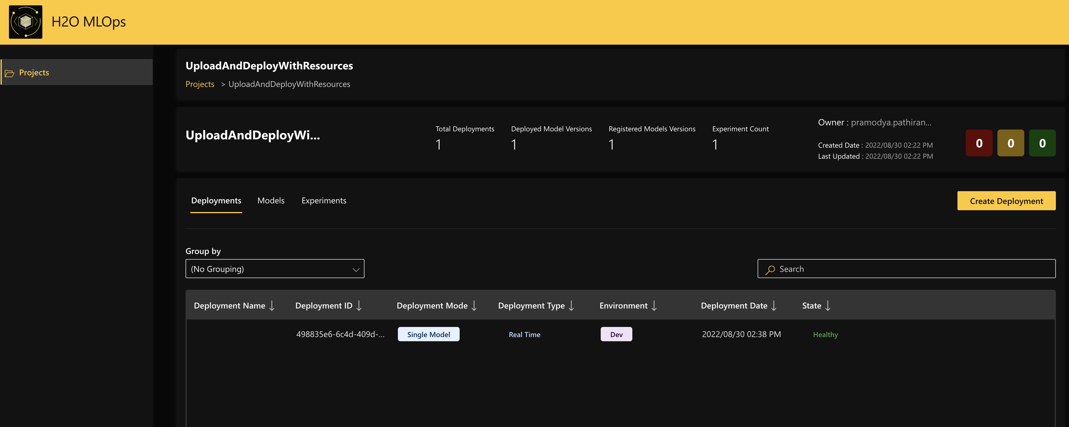 Deploy with Kubernetes resources and replicas example