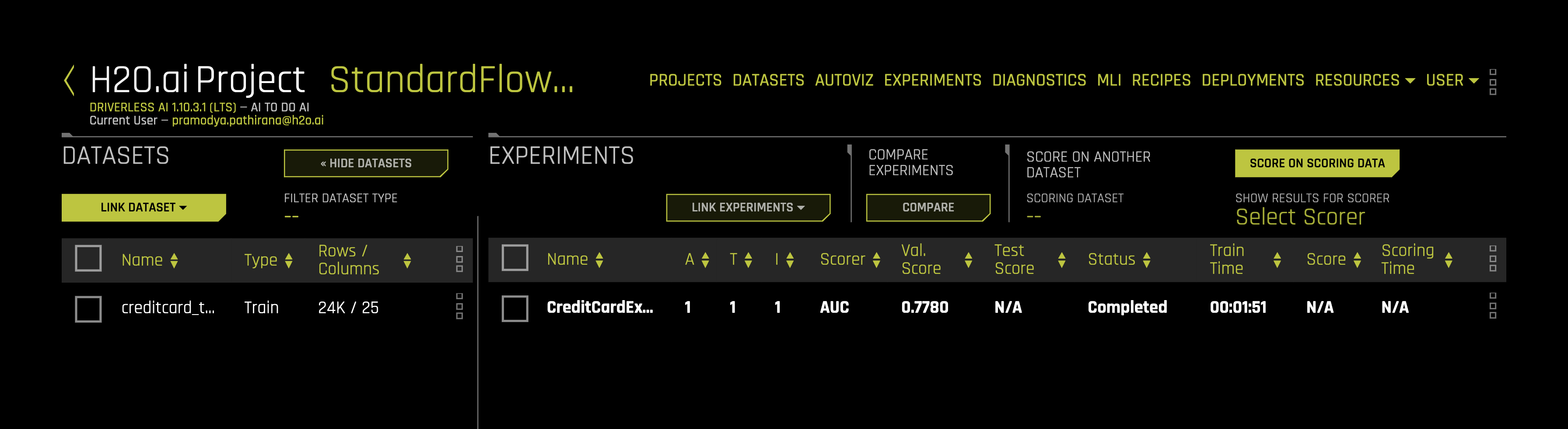 Python client Driverless AI example project