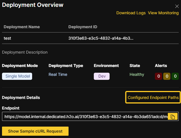 View configurable scoring endpoint paths