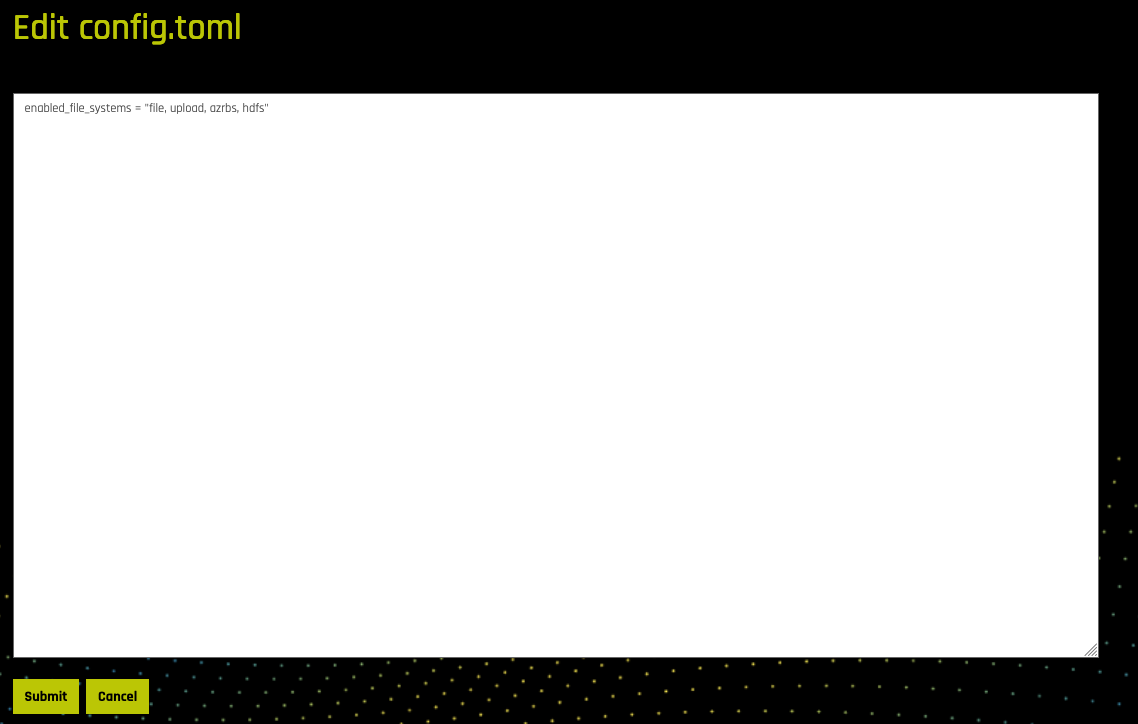 Editing the config.toml file