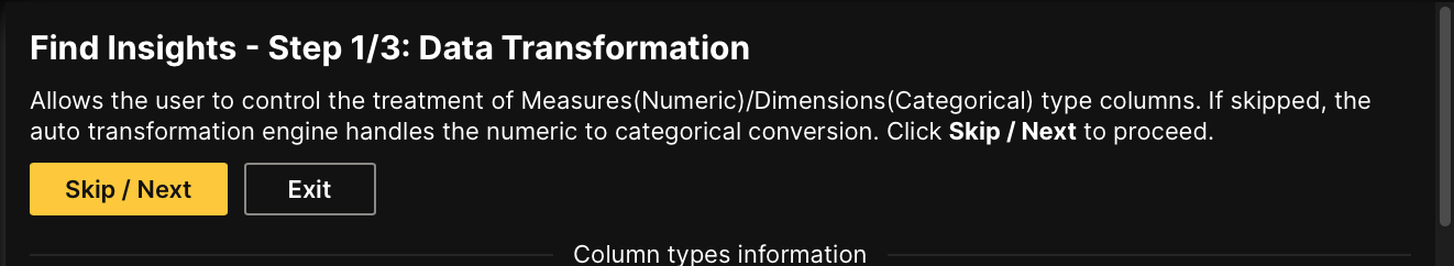 Skip data transformation