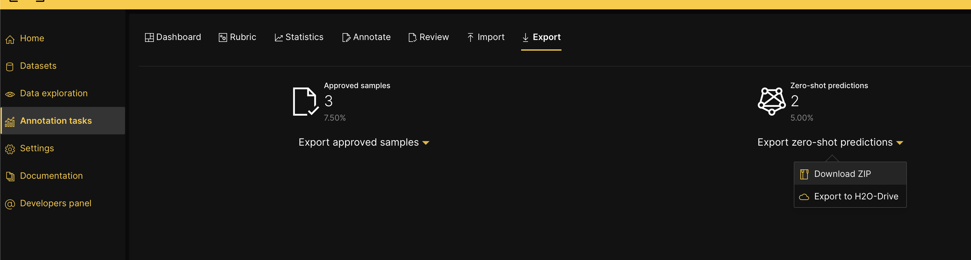 Download a dataset's zero-shot predictions