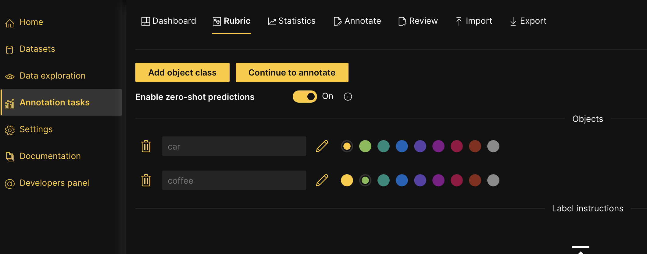 Image instance segmentation annotation task rubric