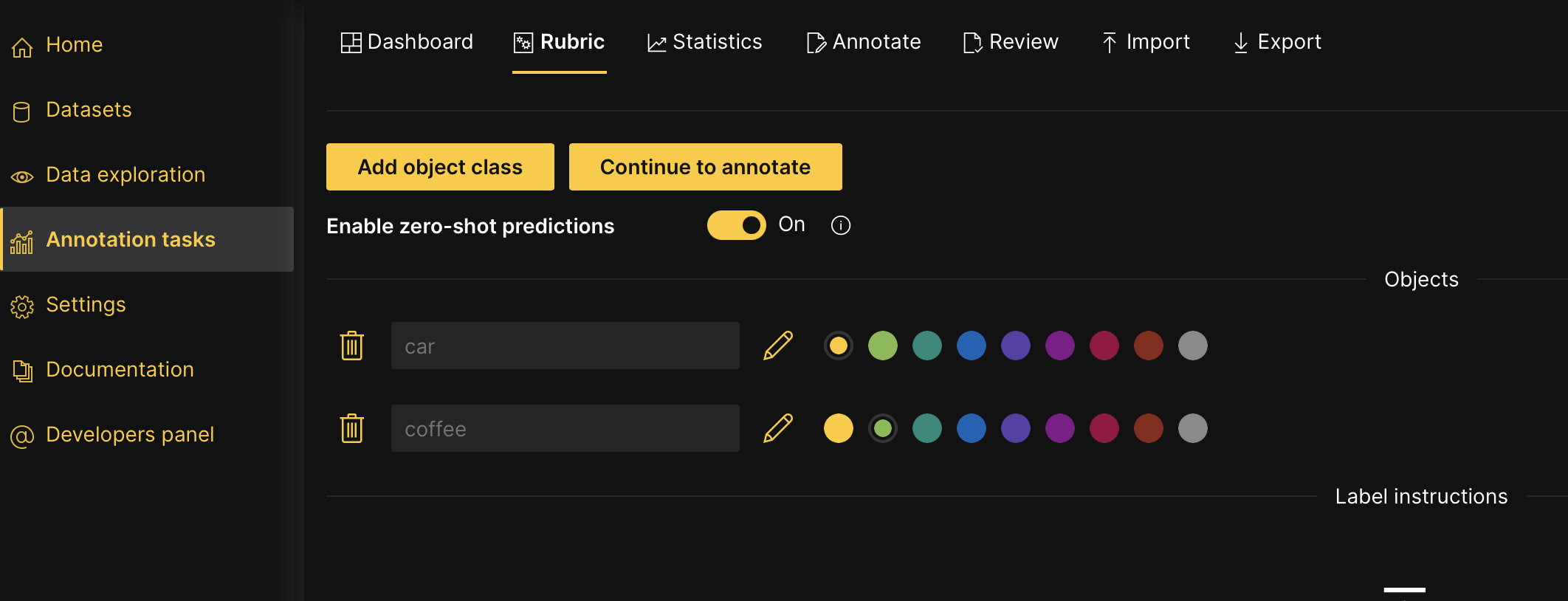 Image object detection annotation task rubric