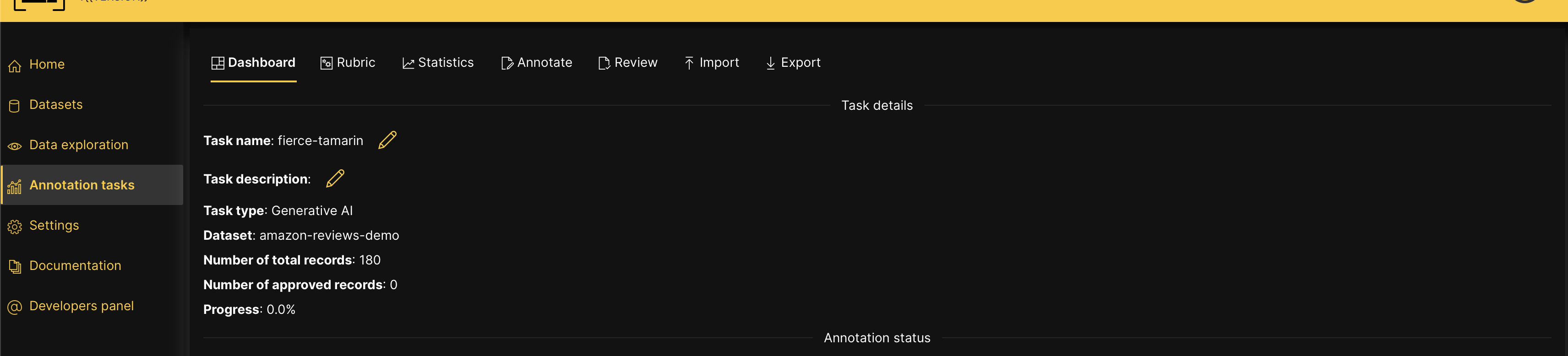 View an annotation task
