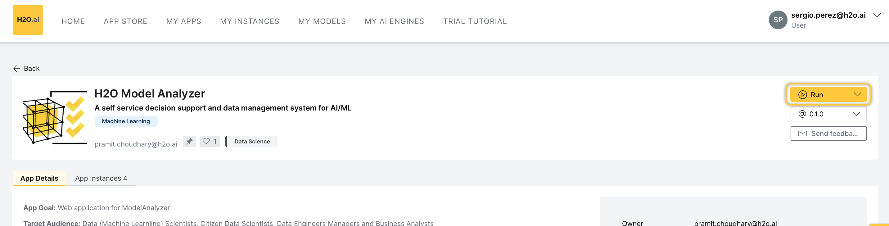 H2O Model Analyzer Home Page